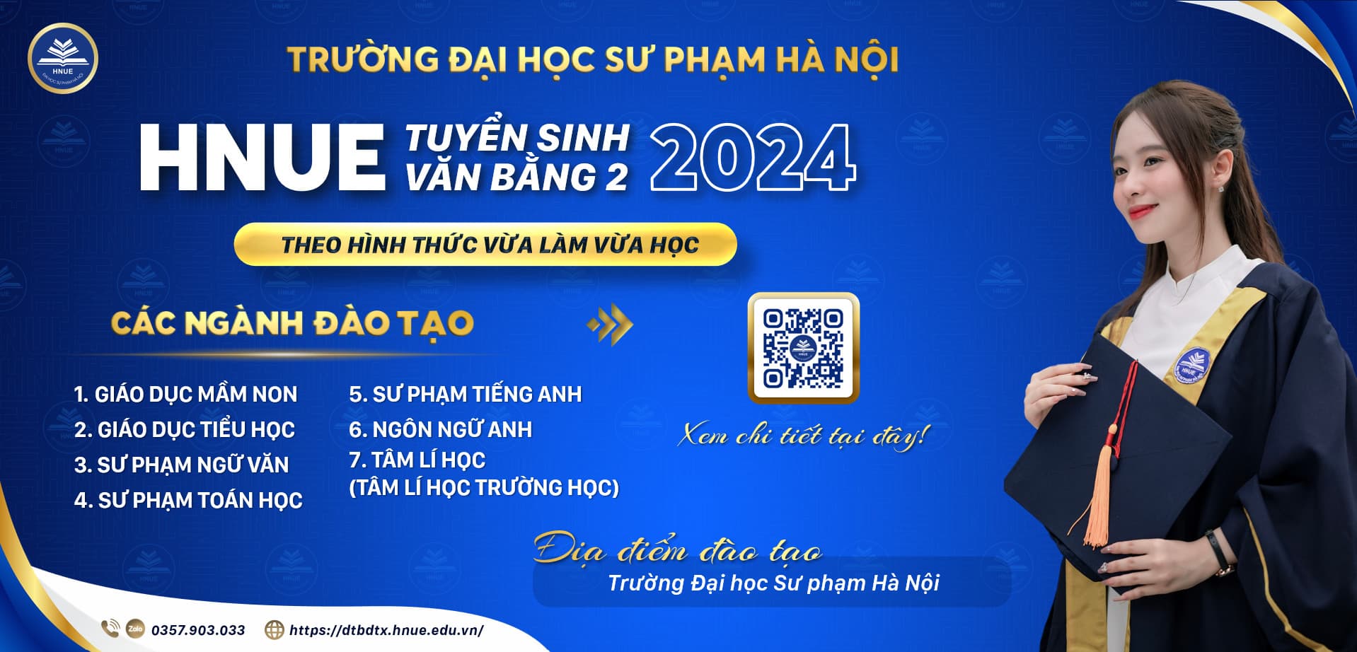 Thông báo tuyển sinh văn bằng 2 hệ vừa làm vừa học.